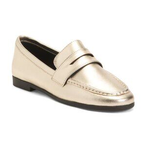 BLACK SUEDE STUDIO Leather Round Toe Classic Loafers